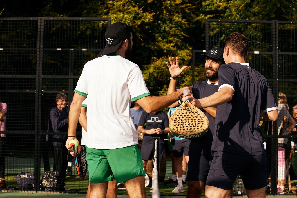 Padel players on court